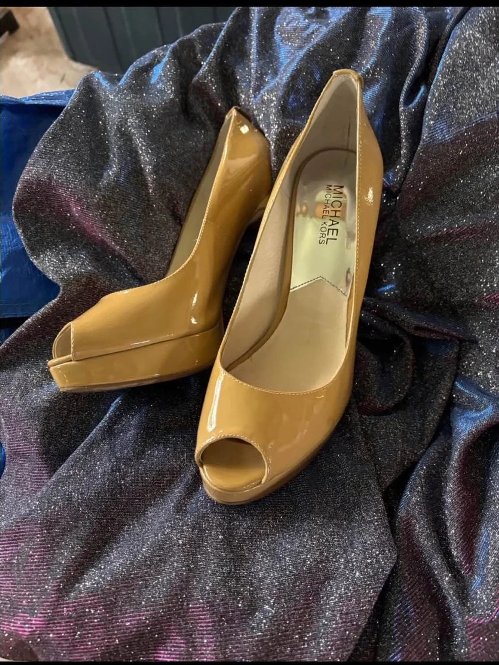 Michael by Michael Kors patented stiletto tan heels in a size 8